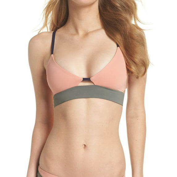 Tavik Womens Juliet Colorblock Bikini Swim Top, Orange, X-Small