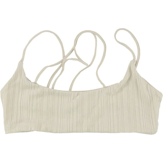 Tavik Womens Leni Slinky Rib Bikini Swim Top, Beige, Large