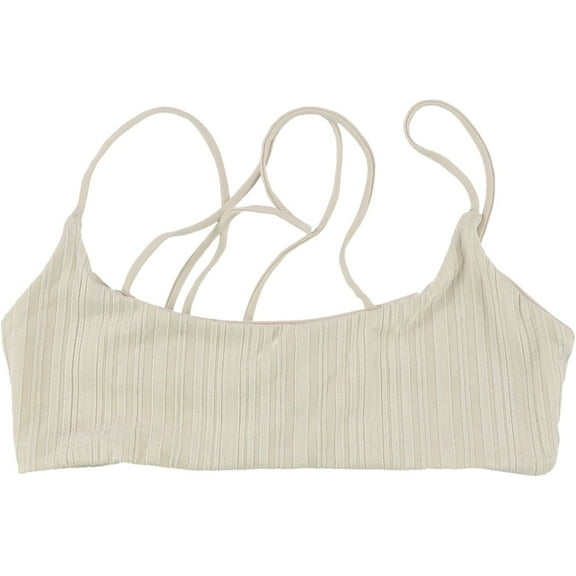 Tavik Womens Leni Slinky Rib Bikini Swim Top, Beige, Large