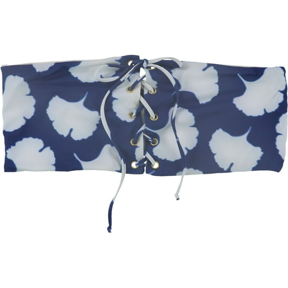Tavik Womens Mirage Lace Up Bandeau Swim Top, Blue, Large