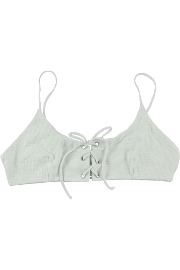 Womens Reign Tie Front Bikini Swim Top, Green, Large