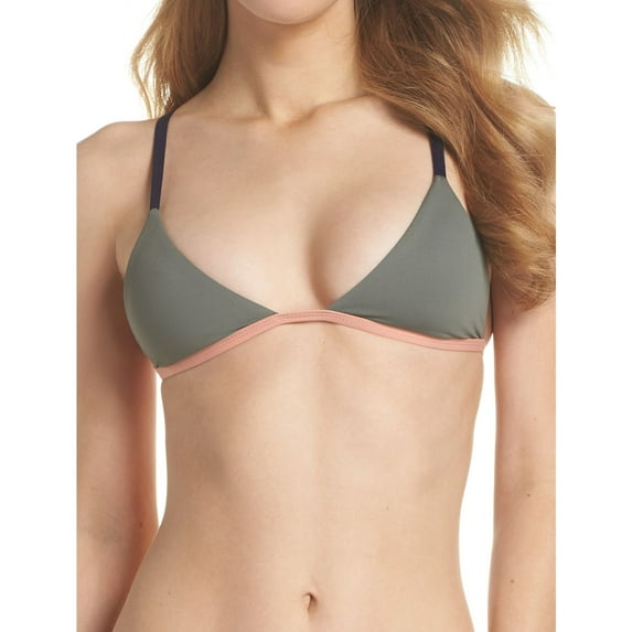 Tavik Womens Zepplin Triangle Bikini Swim Top, Grey, Small