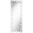 thumbnail image 1 of Tavin 24 x 65 Inch Geometric Frame Standing Mirror Silver, 1 of 6