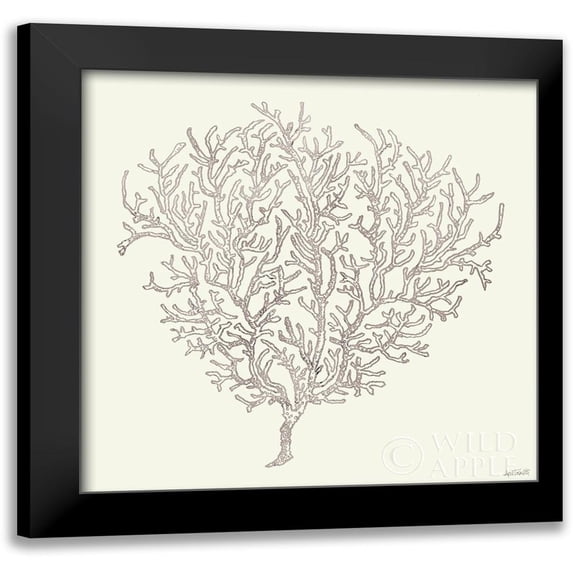 Tavoletti, Anne 12x12 Black Modern Framed Museum Art Print Titled - Coastal Breeze Shell Sketches I Silver