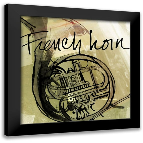 Tavoletti, Anne 12x12 Black Modern Framed Museum Art Print Titled - French Horn