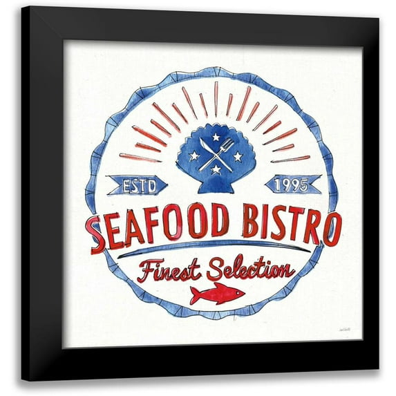 Tavoletti, Anne 12x12 Black Modern Framed Museum Art Print Titled - Seafood Shanty VII