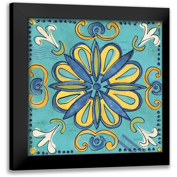 Tavoletti, Anne 12x12 Black Modern Framed Museum Art Print Titled - Tuscan Sun Tile IV