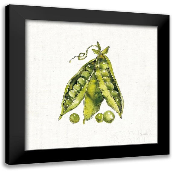 Tavoletti, Anne 12x12 Black Modern Framed Museum Art Print Titled - Veggie Market IV Peas