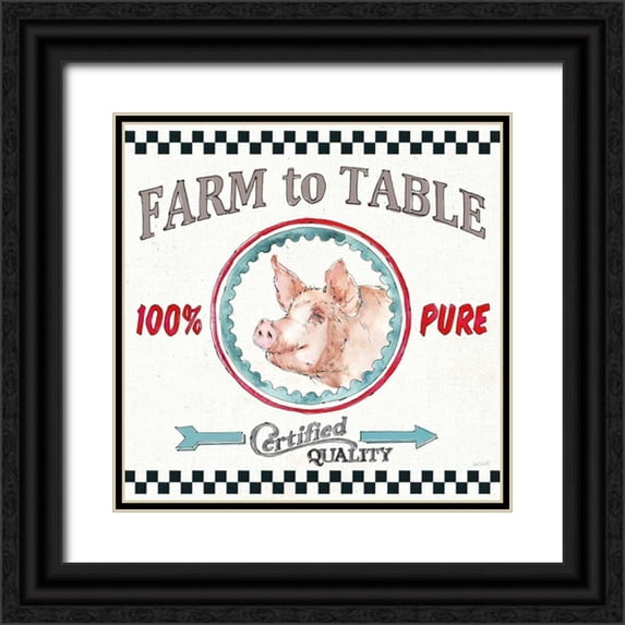 Tavoletti, Anne 12x12 Black Ornate Wood Framed with Double Matting Museum Art Print Titled - Farm Signs IV