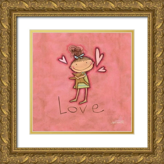 Tavoletti, Anne 12x12 Gold Ornate Wood Framed with Double Matting Museum Art Print Titled - Love