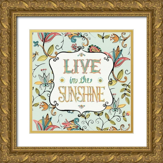 Tavoletti, Anne 12x12 Gold Ornate Wood Framed with Double Matting Museum Art Print Titled - Peace and Paisley I