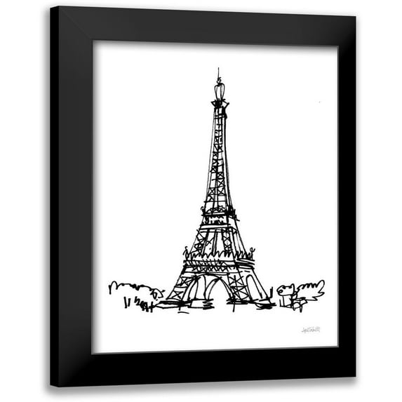 Tavoletti, Anne 12x14 Black Modern Framed Museum Art Print Titled - Eiffel Tower Sketch