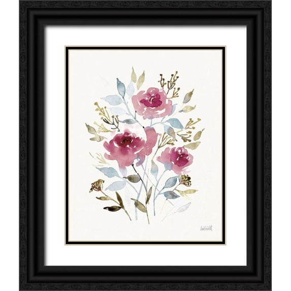 Tavoletti, Anne 12x14 Black Ornate Wood Framed with Double Matting Museum Art Print Titled - Soft Bouquet II