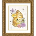 thumbnail image 1 of Tavoletti, Anne 12x14 Gold Ornate Wood Framed with Double Matting Museum Art Print Titled - Honeybee Blossoms VII, 1 of 4