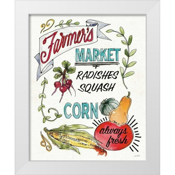 Tavoletti, Anne 12x14 White Modern Wood Framed Museum Art Print Titled - Veggie Market VII