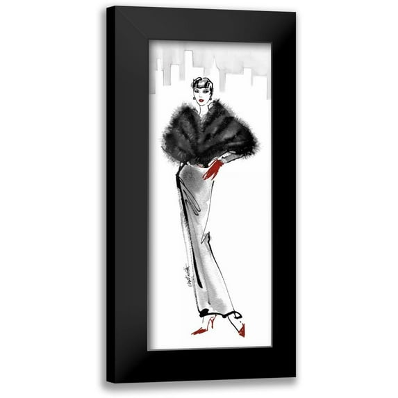 Tavoletti, Anne 12x24 Black Modern Framed Museum Art Print Titled - Fifties Fashion I Red Gloves