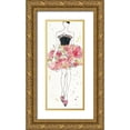 thumbnail image 1 of Tavoletti, Anne 12x24 Gold Ornate Wood Framed with Double Matting Museum Art Print Titled - Floral Fashion II, 1 of 4