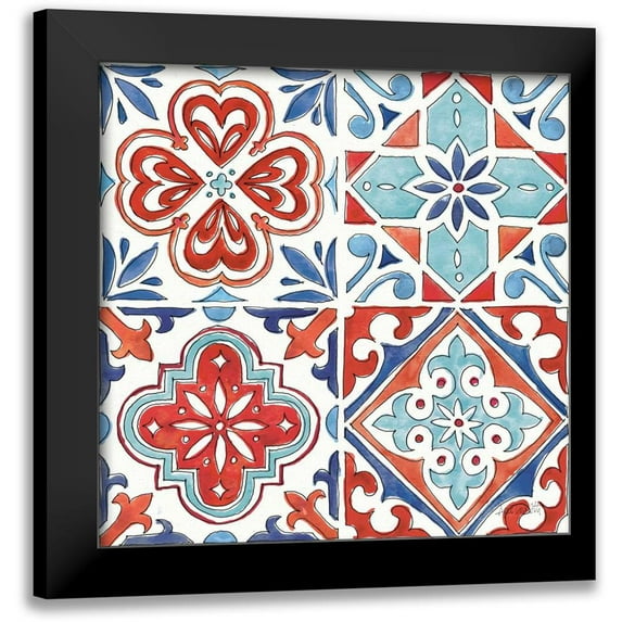 Tavoletti, Anne 15x15 Black Modern Framed Museum Art Print Titled - Americana Mood Pattern VII