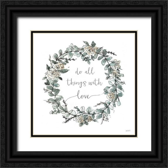 Tavoletti, Anne 15x15 Black Ornate Wood Framed with Double Matting Museum Art Print Titled - Modern Farmhouse VI on White