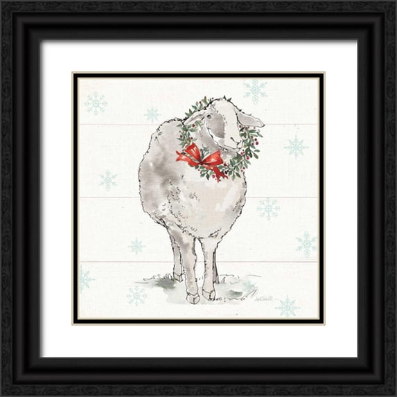 Tavoletti, Anne 15x15 Black Ornate Wood Framed with Double Matting Museum Art Print Titled - Modern Farmhouse XI Christmas Sq