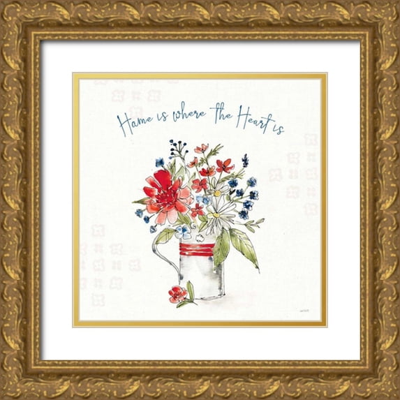 Tavoletti, Anne 15x15 Gold Ornate Wood Framed with Double Matting Museum Art Print Titled - Americana Mood II