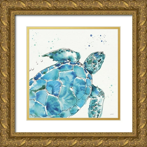Tavoletti, Anne 15x15 Gold Ornate Wood Framed with Double Matting Museum Art Print Titled - Deep Sea IX