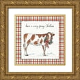 thumbnail image 1 of Tavoletti, Anne 15x15 Gold Ornate Wood Framed with Double Matting Museum Art Print Titled - Holiday on the Farm III Plaid, 1 of 4
