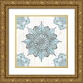 thumbnail image 1 of Tavoletti, Anne 15x15 Gold Ornate Wood Framed with Double Matting Museum Art Print Titled - Mandala Morning VI Blue and Gray, 1 of 4