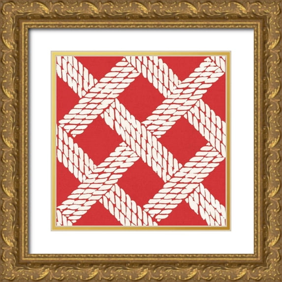 Tavoletti, Anne 15x15 Gold Ornate Wood Framed with Double Matting Museum Art Print Titled - Seafood Shanty Step 01C