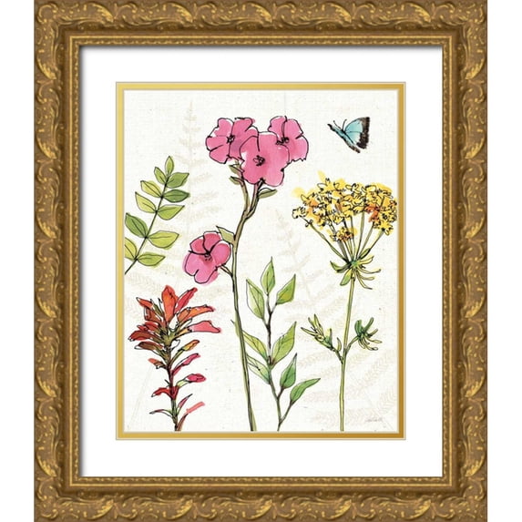 Tavoletti, Anne 15x18 Gold Ornate Wood Framed with Double Matting Museum Art Print Titled - Simply Petals VI