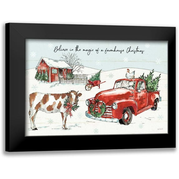 Tavoletti, Anne 18x13 Black Modern Framed Museum Art Print Titled - Holiday on the Farm II Believe
