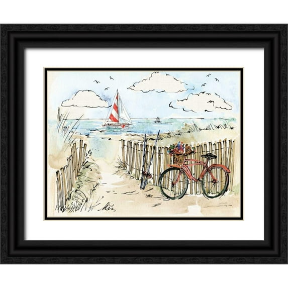 Tavoletti, Anne 18x15 Black Ornate Wood Framed with Double Matting Museum Art Print Titled - Coastal Catch VI
