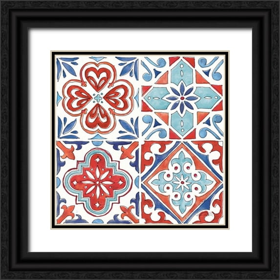 Tavoletti, Anne 20x20 Black Ornate Wood Framed with Double Matting Museum Art Print Titled - Americana Mood Pattern VII