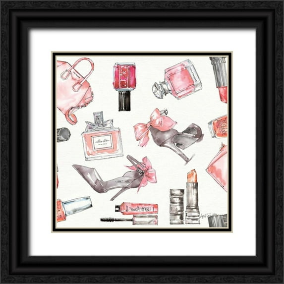 Tavoletti, Anne 20x20 Black Ornate Wood Framed with Double Matting Museum Art Print Titled - Chic Accents Pattern I