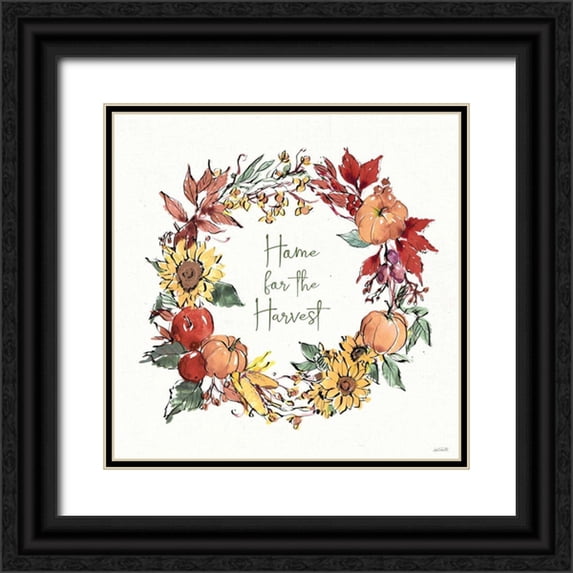 Tavoletti, Anne 20x20 Black Ornate Wood Framed with Double Matting Museum Art Print Titled - Country Harvest VIII