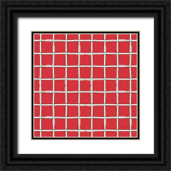 Tavoletti, Anne 20x20 Black Ornate Wood Framed with Double Matting Museum Art Print Titled - Farm Signs Pattern IIIE