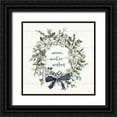 thumbnail image 1 of Tavoletti, Anne 20x20 Black Ornate Wood Framed with Double Matting Museum Art Print Titled - Modern Farmhouse VII Christmas Navy Bow, 1 of 4