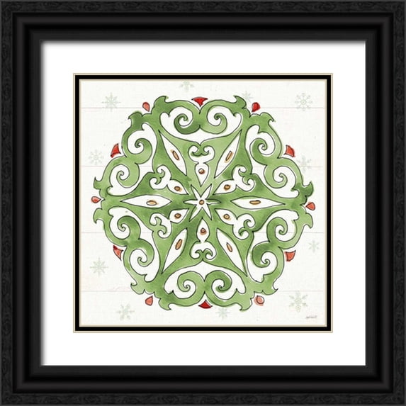 Tavoletti, Anne 20x20 Black Ornate Wood Framed with Double Matting Museum Art Print Titled - Modern Farmhouse XV Christmas