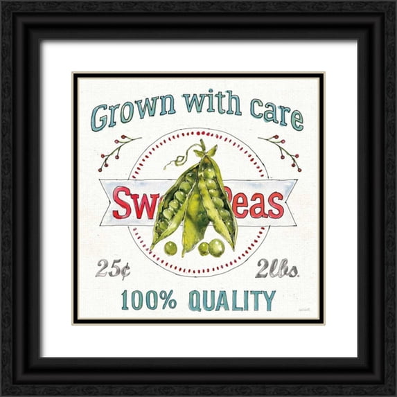 Tavoletti, Anne 20x20 Black Ornate Wood Framed with Double Matting Museum Art Print Titled - Veggie Market IV