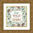 thumbnail image 1 of Tavoletti, Anne 20x20 Gold Ornate Wood Framed with Double Matting Museum Art Print Titled - Peace and Paisley II, 1 of 4