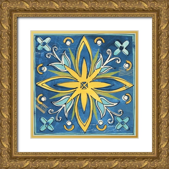 Tavoletti, Anne 20x20 Gold Ornate Wood Framed with Double Matting Museum Art Print Titled - Tuscan Sun Tile I