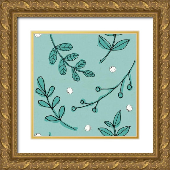Tavoletti, Anne 20x20 Gold Ornate Wood Framed with Double Matting Museum Art Print Titled - Veggie Market Pattern IIID