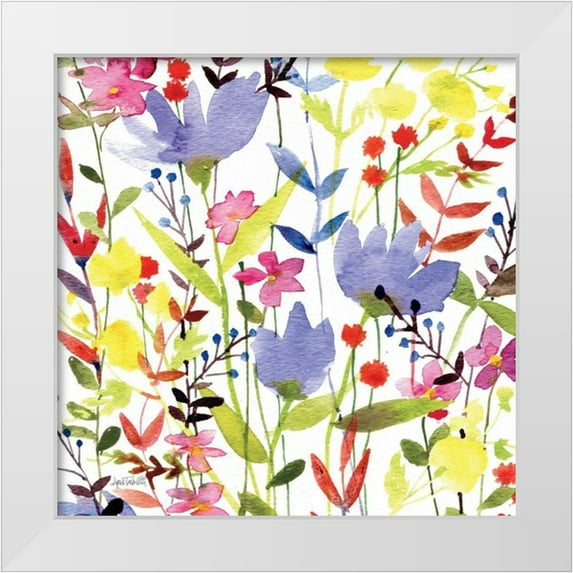 Tavoletti, Anne 20x20 White Modern Wood Framed Museum Art Print Titled - Annes Flowers Crop I
