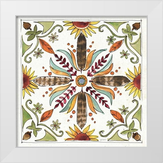 Tavoletti, Anne 20x20 White Modern Wood Framed Museum Art Print Titled - Festive Foliage VIII