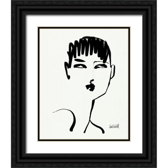 Tavoletti, Anne 20x24 Black Ornate Wood Framed with Double Matting Museum Art Print Titled - Brush Portrait VII