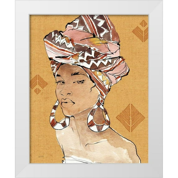 Tavoletti, Anne 20x24 White Modern Wood Framed Museum Art Print Titled - African Flair VI Warm