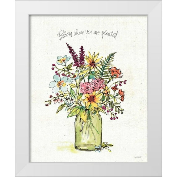 Tavoletti, Anne 20x24 White Modern Wood Framed Museum Art Print Titled - Simply Petals III