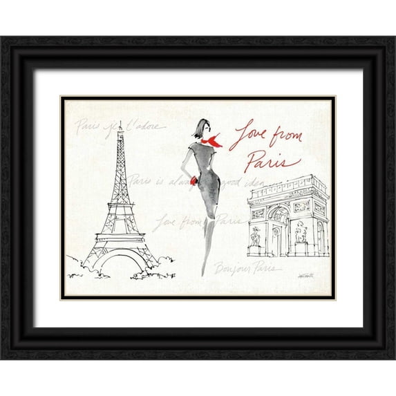 Tavoletti, Anne 24x19 Black Ornate Wood Framed with Double Matting Museum Art Print Titled - Red Flair VIII