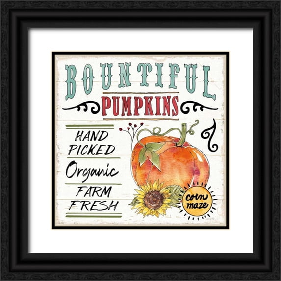Tavoletti, Anne 26x26 Black Ornate Wood Framed with Double Matting Museum Art Print Titled - Harvest Times XI
