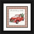 thumbnail image 1 of Tavoletti, Anne 26x26 Black Ornate Wood Framed with Double Matting Museum Art Print Titled - Holiday on the Farm VI Plaid, 1 of 4